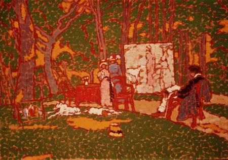 Painting Lazarine and Anella in the Park. It's Hot from József Rippl-Rónai