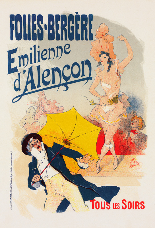 Folies Bergeres: Emilienne d'Alencon (Poster) from Jules Chéret