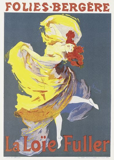 Poster advertising a dance performance by Loie Fuller at the Folies-Bergere from Jules Chéret