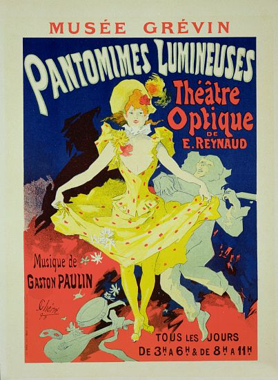 Reproduction of a Poster Advertising 'Pantomimes Lumineuses' at the Musee Grevin from Jules Chéret