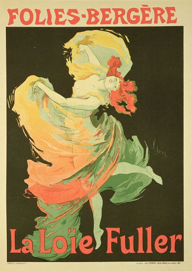 Reproduction of a Poster Advertising 'Loie Fuller' at the Folies-Bergere from Jules Chéret