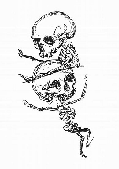 Skeletons, illustration from ''Complainte de l''Oubli et des Morts'' from Jules Laforgue