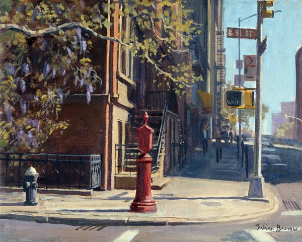 91st Street at Lexington Avenue (oil on canvas)  from Julian  Barrow