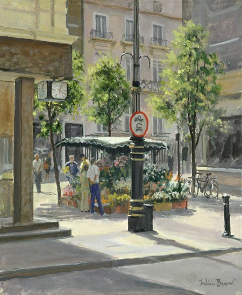 Bond Street Flowerstall (oil on canvas)  from Julian  Barrow