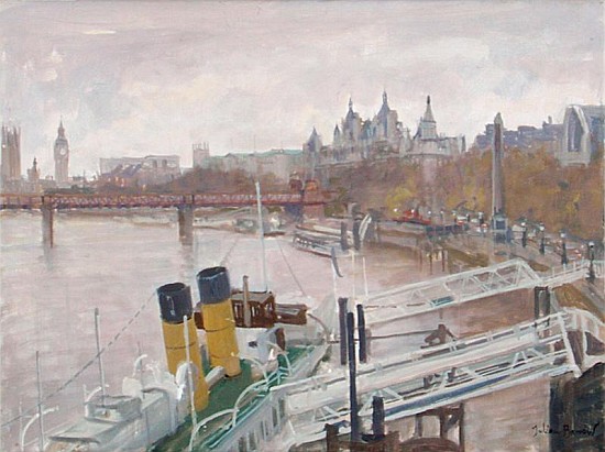 Westminster from Waterloo Bridge (oil on canvas)  from Julian  Barrow