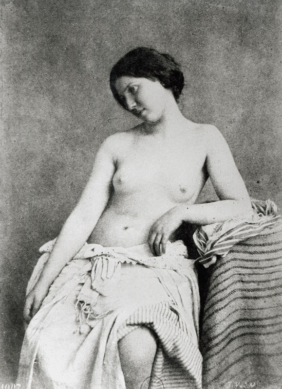 Nude Female Model, c.1850 (b/w photo)  from Julien Vallou de Villeneuve