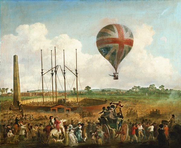 George Biggins advancement in Lunardis balloon from Julius Caesar Ibbetson