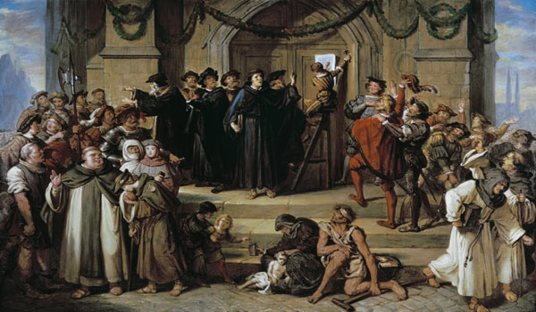 The stop of the 95 thesis by Martin Luther from Julius Hübner