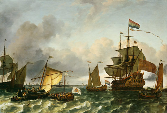 The Frigate Princes Maria, Flying The Standard Of Prince William Of Orange, On The Ij Off Durgerdam, from Julius Jacobus de Sande Bakhuizen