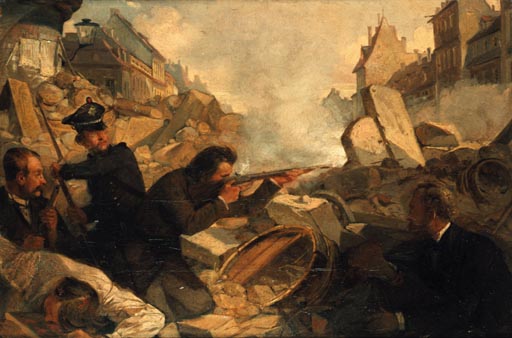 Barrikadenkampf im Mai 1849 from Julius Scholtz