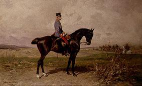 Emperor Franz Josef I. of Austria to horse from Julius von Blaas