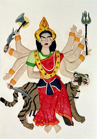 Durga (oil and clay on paper)  from Jung Sook  Nam