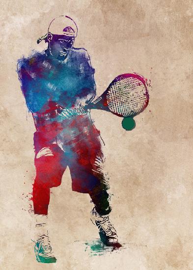 Tennis player sport art