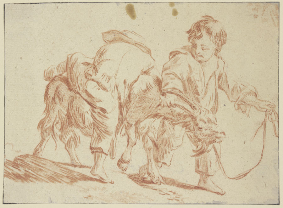 Zwei Knaben mit einem Ziegenbock from Karel Dujardin