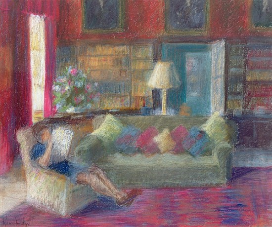 Library at ThorpePerrow (pastel on paper)  from Karen  Armitage