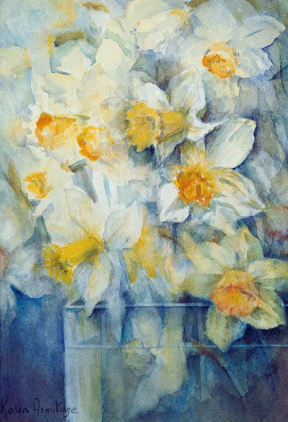 Spring Time, mixed daffodils in tank No 3., Mrs Krelage, Ice Follies and Fortune  from Karen  Armitage