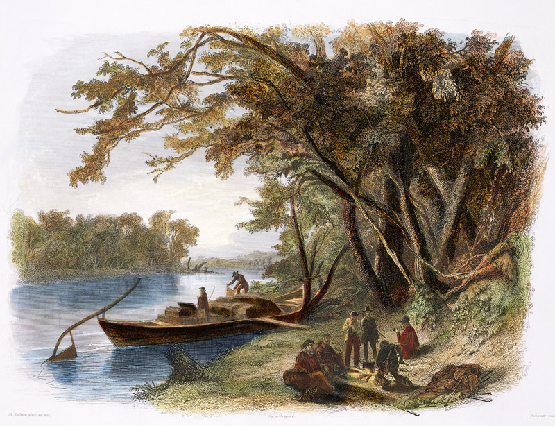 Encampment of the Travellers on the Missouri, plate 23 from Volume 1 of 'Travels in the Interior of from Karl Bodmer