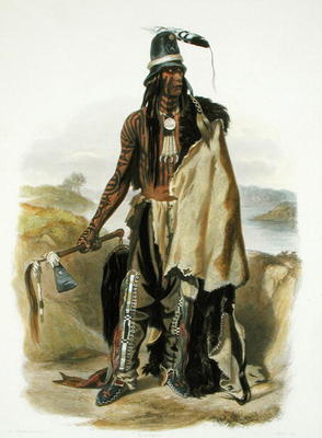 Abdih Hiddisch, a Minitarre Chief, plate 24 from Volume 2 of 'Travels in the Interior of North Ameri from Karl Bodmer