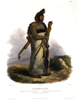 Mexkemahuastan, Chief of the Gros-Ventres of the Prairies, plate 20 from Volume 1 of 'Travels in the from Karl Bodmer