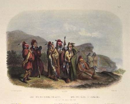 Saukie and Fox Indians, plate 20 from volume 1 of 'Travels in the Interior of North America, 1832-34 from Karl Bodmer