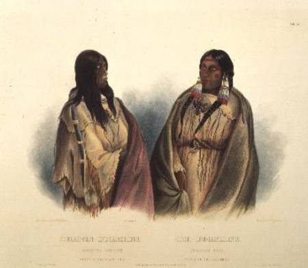 Woman of the Snake-Tribe and Woman of the Cree-Tribe, plate 33 from volume 2 of `Travels in the Inte from Karl Bodmer