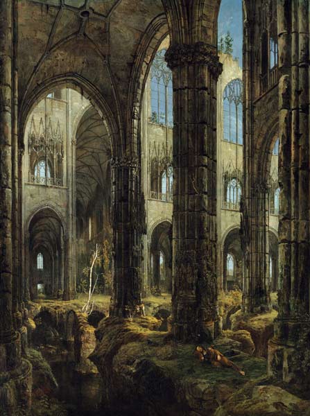 Gothic Church ruin l from Carl Eduard Ferdinand Blechen