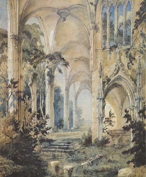 Gothic Church ruin from Carl Eduard Ferdinand Blechen