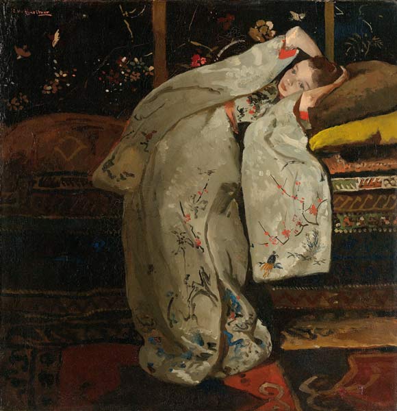 Mädchen in weißem Kimono from Carl Eduard Ferdinand Blechen