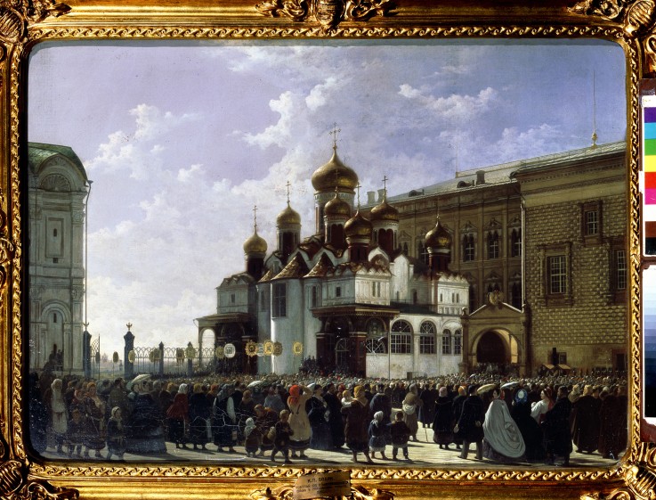 Easter procession at the Maria Annunciation Cathedral in Moscow from Karl-Fridrikh Petrovich Bodri