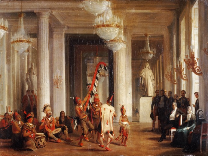 Dance by Iowa Indians in the Salon de la Paix at the Tuileries, Presented by the Painter George Catl from Karl Girardet