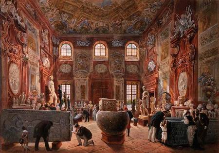 The Marble Room with Egyptian, Greek and Roman Antiquities of the Ambraser Gallery in the Lower Belv from Karl Goebel
