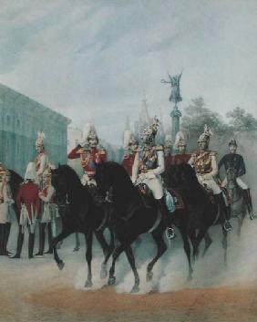 Emperor Nicholas I (1796-1855) and Grand Duke Alexander (1845-94) in St. Petersburg