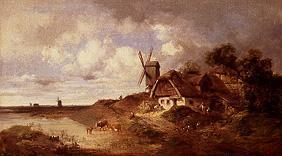 Windmill and smallholder farmstead at the water