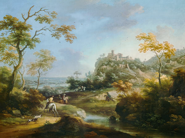 Landscape with stag-hunt. from Karl Ruthart