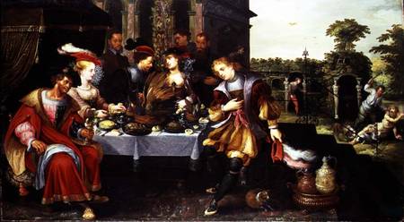 Lazarus at the Rich Man's Table from Kasper or Gaspar van der Hoecke