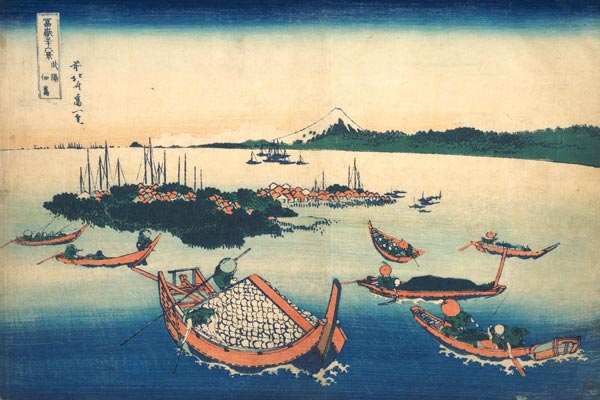 Die Insel Tsukuda in der Provinz Musashi (aus der Bildserie 36 Ansichten des Berges Fuji).  from Katsushika Hokusai