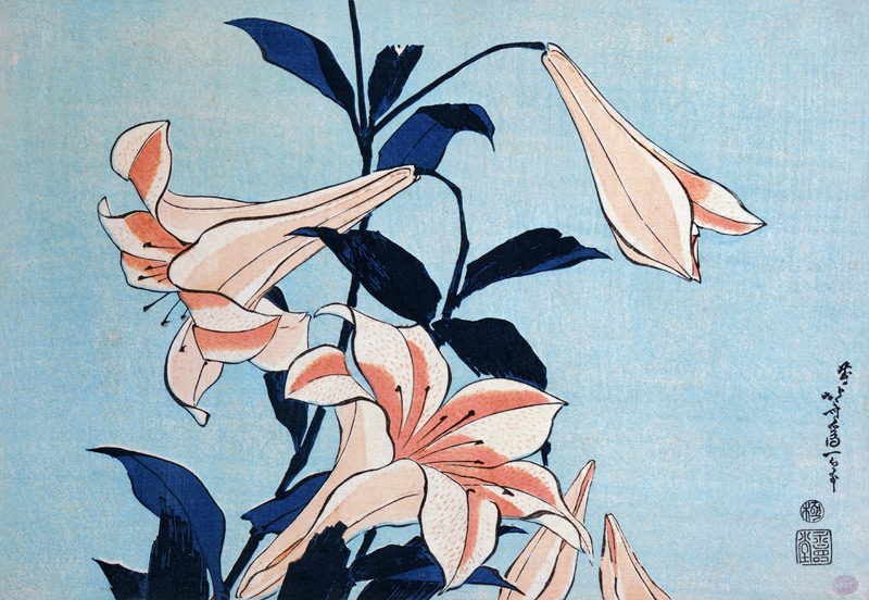 Lilies from Katsushika Hokusai