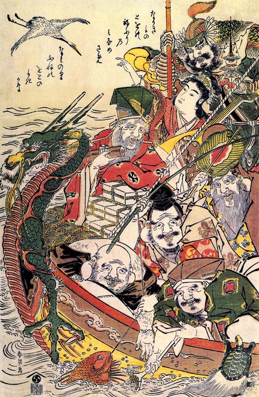 Seven Gods of Good Fortune from Katsushika Hokusai
