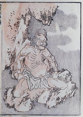 A genie, from a Manga (coloured woodblock print) from Katsushika Hokusai