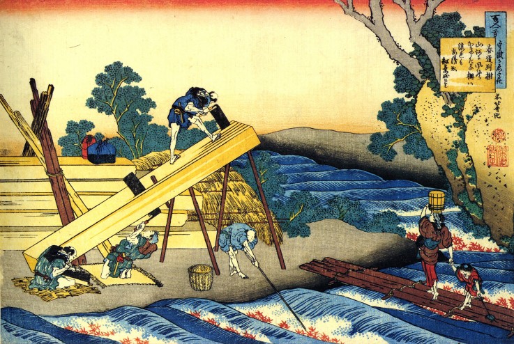 From the series "Hundred Poems by One Hundred Poets": Harumichi no Tsuraki from Katsushika Hokusai