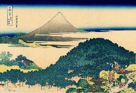 The Blue Mountain and Circle of Pine Trees (from a Series "36 Views of Mount Fuji")