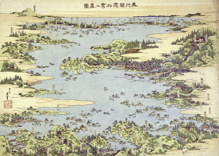 Map Of Shiogama and Matsushima In Oshu from Katsushika Hokusai