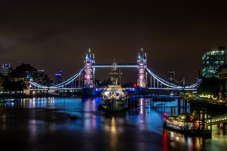 The Tower Bridge London by night
