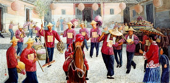 Traditional Wedding, 1997 (gouache on silk)  from Komi  Chen