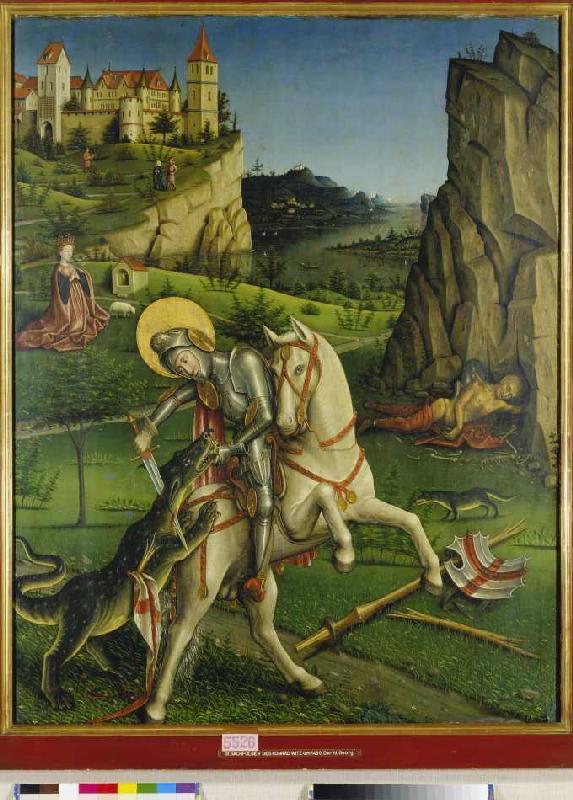 St. Georg in the fight with the hang-glider from Konrad Witz (Schule)