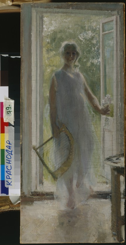 A Girl on the Doorstep from Konstantin Alexejewitsch Korowin