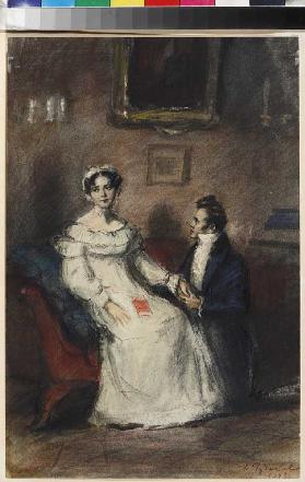 Tatyana and Onegin. Illustration for the novel in verse "Eugene Onegin" by A. Pushkin