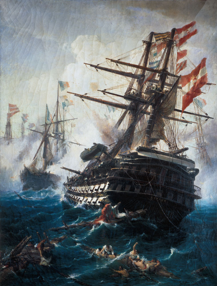 The liner emperor in the naval battle of Lissa. from Konstantinos Volanakis