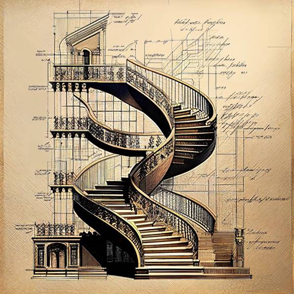 AI failure - this is how AI constructs a spiral staircase from Kunskopie Kunstkopie