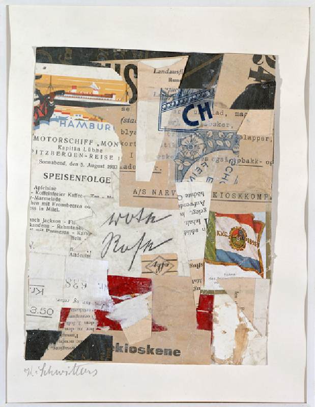The Red Rose, c.1933-34 (collage) from Kurt Schwitters